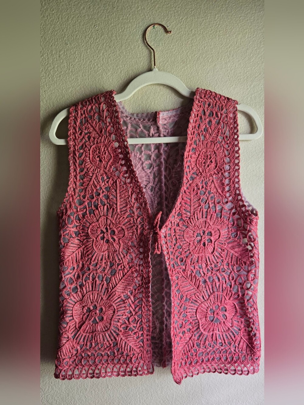 Pink Crochet Vest